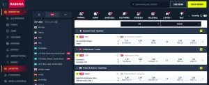 Live-Sportmärkte und Quoten auf einer Wettoberfläche